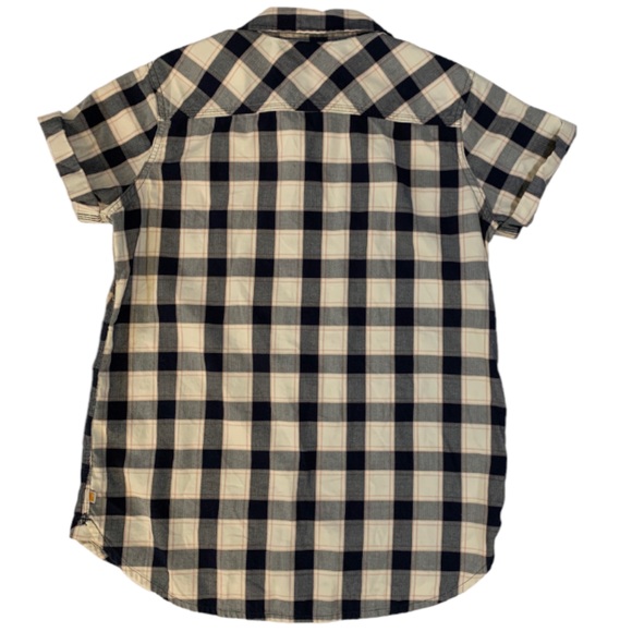 Carhartt Shirt, Plaid Button Down Cuffed Short Sleeve, Navy White, EUC, 8/10 M - Picture 4 of 9